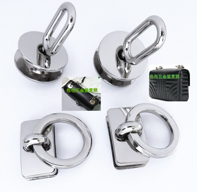 椭圆环方形圈皮具扣子DIY饰品配件银白色扣新款真皮女包提手肩带