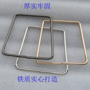 男女书包抬把手挽超大五金铁杆提手扣子梯形拎环方框扣金银黑色