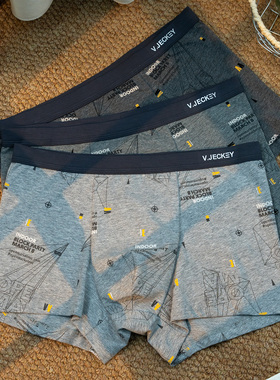 VJECKEY威杰奇平角纯棉内裤男士精梳棉透气大码抗菌四角短裤裤头