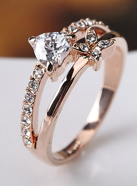 戒指女玫瑰金时尚个性新款潮网红小众设计戒子高级感食指指环女人