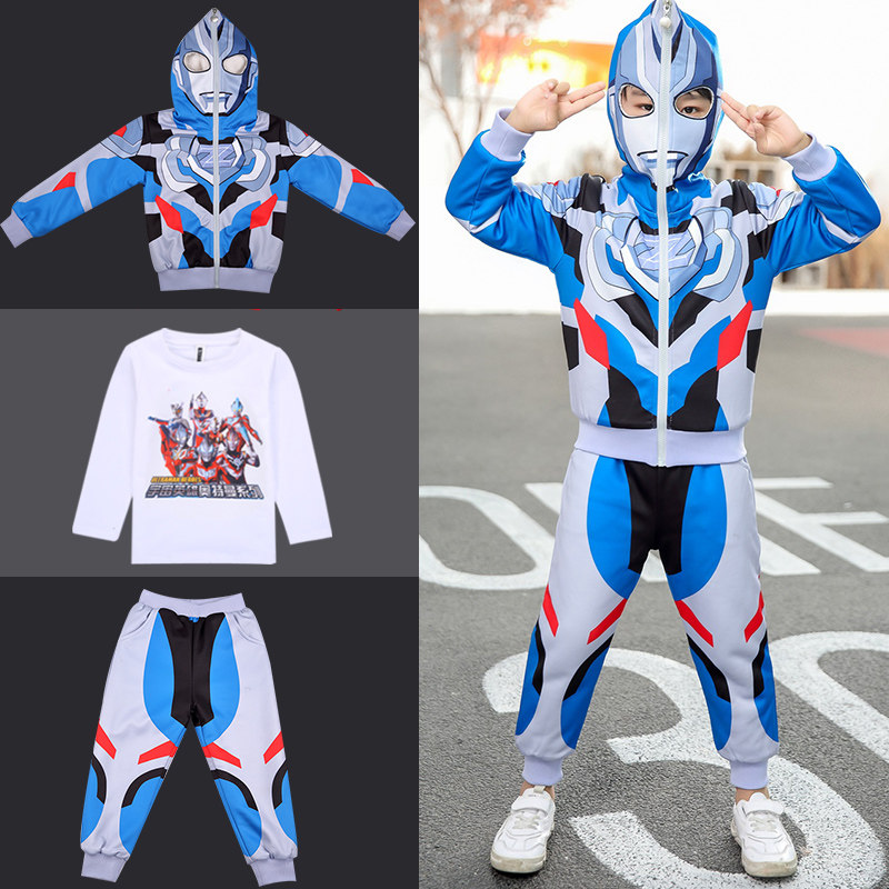 泽塔奥特曼衣服冬装套装男童冬季儿童罗索棉服加绒加厚童装秋冬款