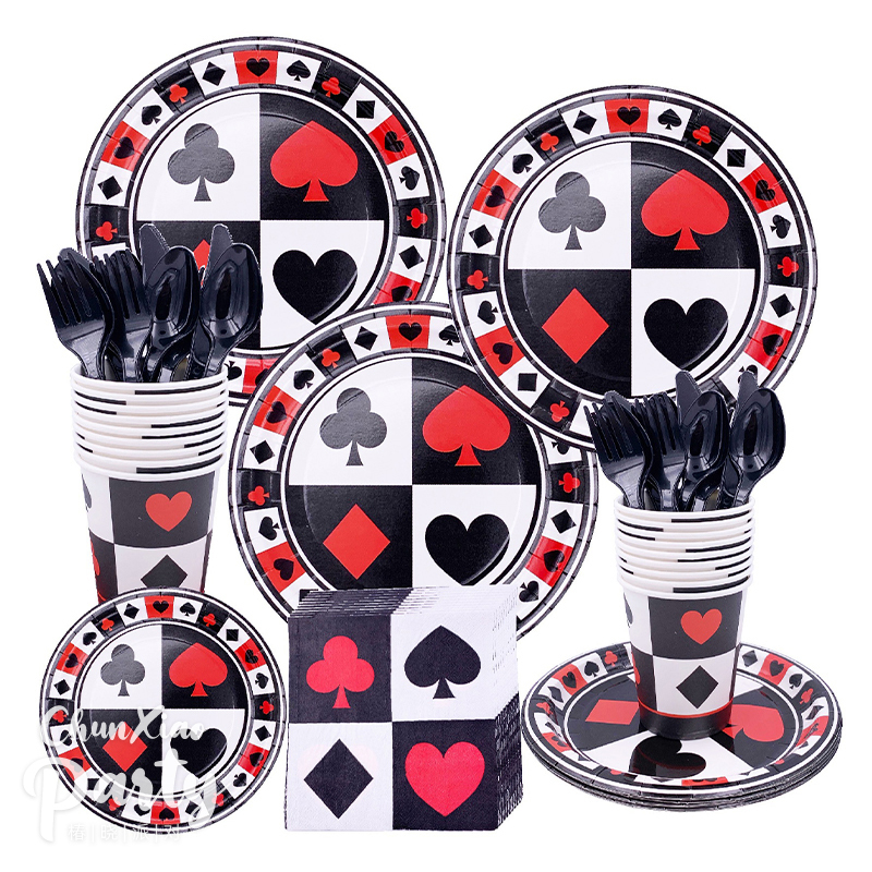 主题之夜装饰扑克牌派对