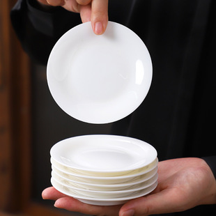 羊脂玉瓷茶杯垫白瓷杯托防烫隔热垫小杯托茶隔垫陶瓷茶具茶道配件