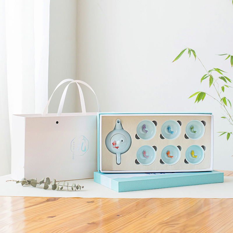 陶瓷七件套礼盒装定制功夫茶具