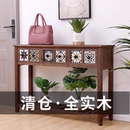 美式 门厅柜实木玄关柜复古做旧客厅靠墙收纳柜阳台置物架花架木质