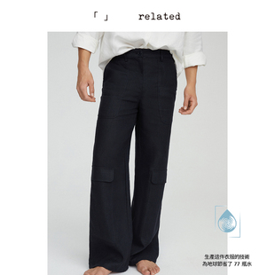 有关related|小水滴| 高腰直筒工装裤子女夏薄款2025新款阔腿长裤