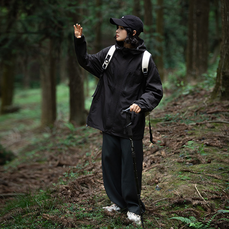 山系户外冲锋衣外套男女春秋机能风潮牌连帽夹克上衣JK6228p75,男装夹克,电商D315