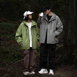 山系户外冲锋衣外套男女春秋机能风潮牌连帽夹克上衣JK6228p75图片