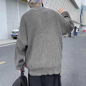 高品质韩版拉链开衫毛衣高领潮流宽松加厚针织衫外套男MY2207p50,女包搭配技术图片