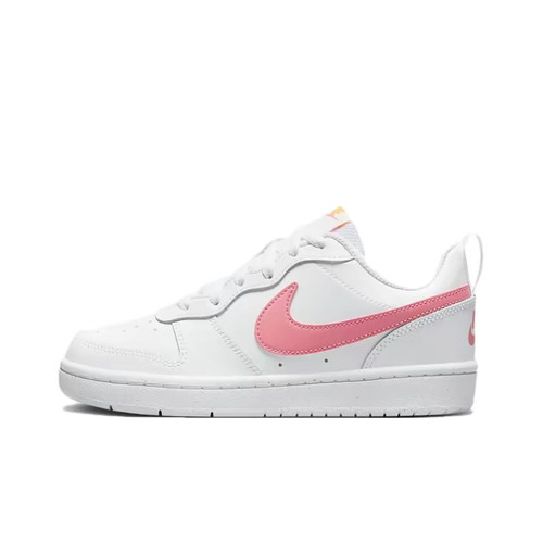 Nike Court Borough Low 2皮革休闲灵活适应耐磨低帮儿童板鞋白粉