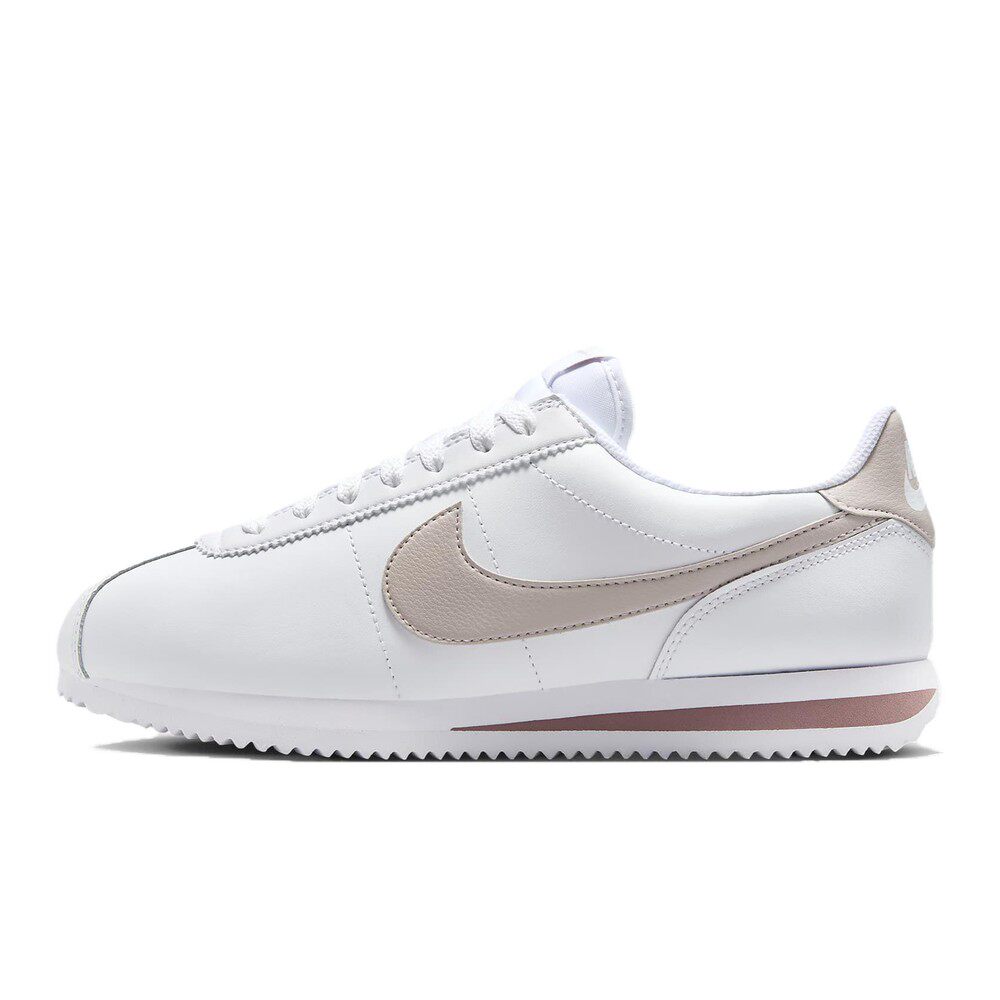 【攀登】 Nike 跑步鞋 平跟 皮革 白色 系带 休闲 四季通用 女