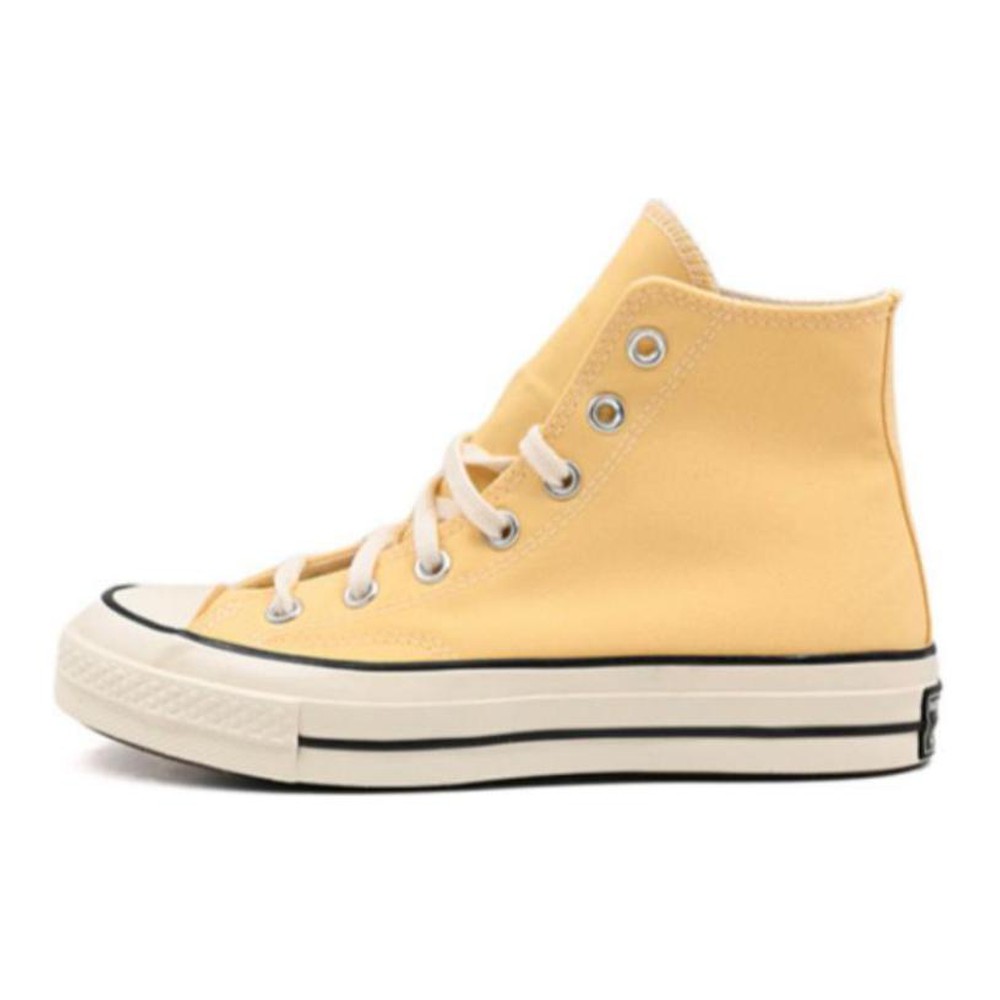 Converse 帆布鞋 高帮 黄色 圆头 厚底 防滑耐磨轻便抗冲击