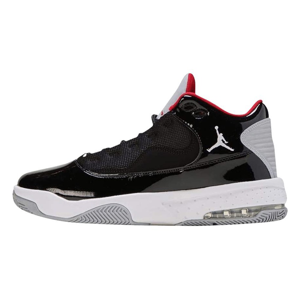 Jordan 儿童篮球鞋 系带 中帮 黑色 皮革 圆头 秋春 防滑耐磨