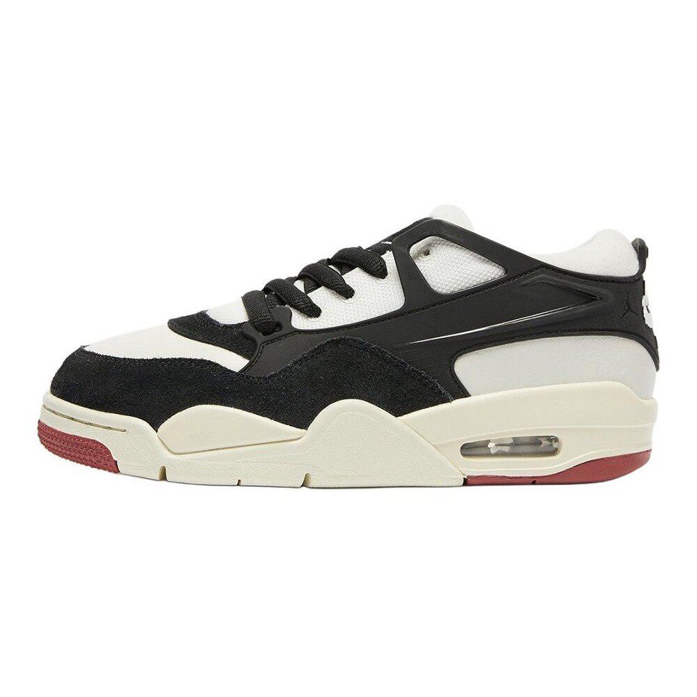 Jordan 复古篮球鞋 黑色 白色 圆头 低帮 四季通用 减震耐磨 系带