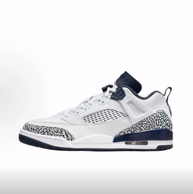 Jordan Spizike Low 简约舒适 防滑 低帮 复古篮球鞋 男款 白蓝