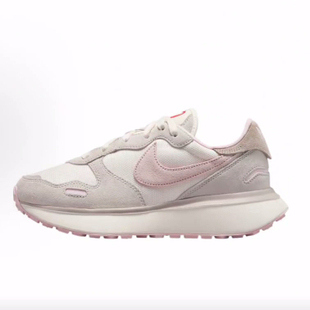 Nike Phoenix Waffle 舒适百搭减震 低帮 休闲跑步鞋 女款 灰白粉