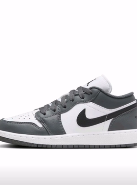 Jordan Air Jordan 1 Low 'Iron Grey' 低帮儿童篮球鞋白黑灰