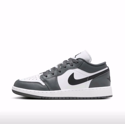 Jordan Air Jordan 1 Low 'Iron Grey' 低帮儿童篮球鞋白黑灰