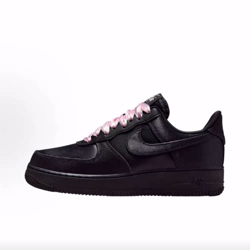 Nike Air Force 1 Low Triple Black Satin 低帮 板鞋 女款