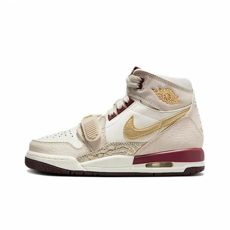 Jordan Legacy 312 皮革 舒适 防滑耐磨 高帮 篮球鞋 米色