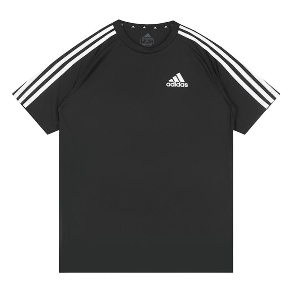 【攀登】 adidas T恤 条纹 直筒 合身 涤纶 短袖 适中 春夏 常规