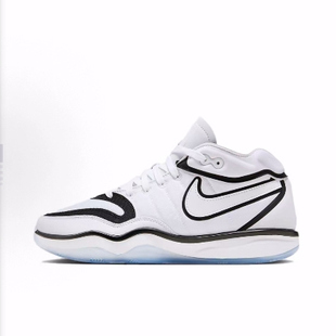 Nike 舒适百搭 男女同款 白黑色 Hustle 篮球鞋 Zoom Air 中帮