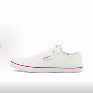 PUMA彪马 Cali Ever LoPro Cv 帆布 休闲 低帮板鞋男女同款白红色