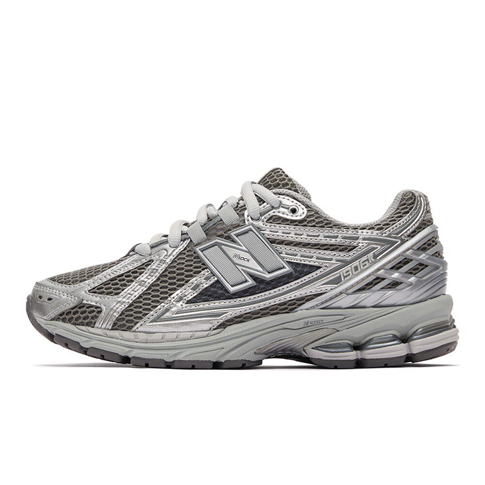 New Balance 跑步鞋 春夏秋 平跟 银色 低帮 系带 圆头 耐磨