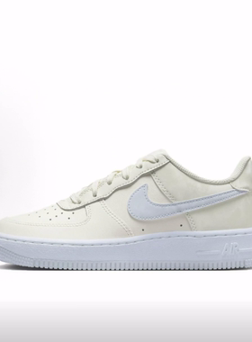Nike Air Force 1 Low 皮革 舒适百搭 耐磨 低帮 儿童板鞋 米蓝色