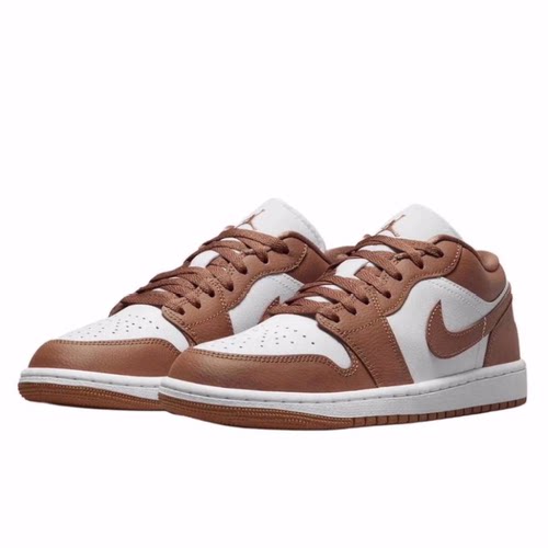 Jordan Air Jordan 1 Low 舒适百搭 低帮 复古篮球鞋 女款 白棕色