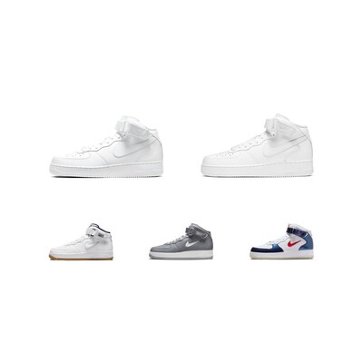 【攀登】NikeAirForce1休闲复古风中帮舒适百搭魔术贴板鞋