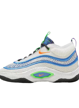 Nike Cosmic Unity 3 减震耐磨 中帮 篮球鞋 男款 白蓝