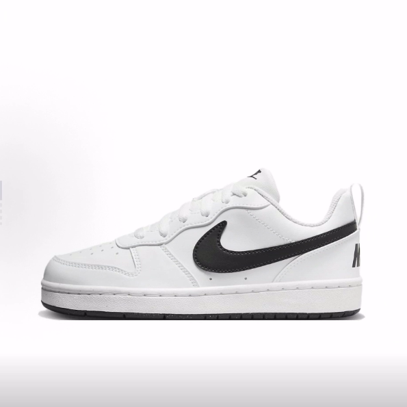 Nike Court Borough 舒适百搭 清凉透气 低帮 儿童板鞋 白色