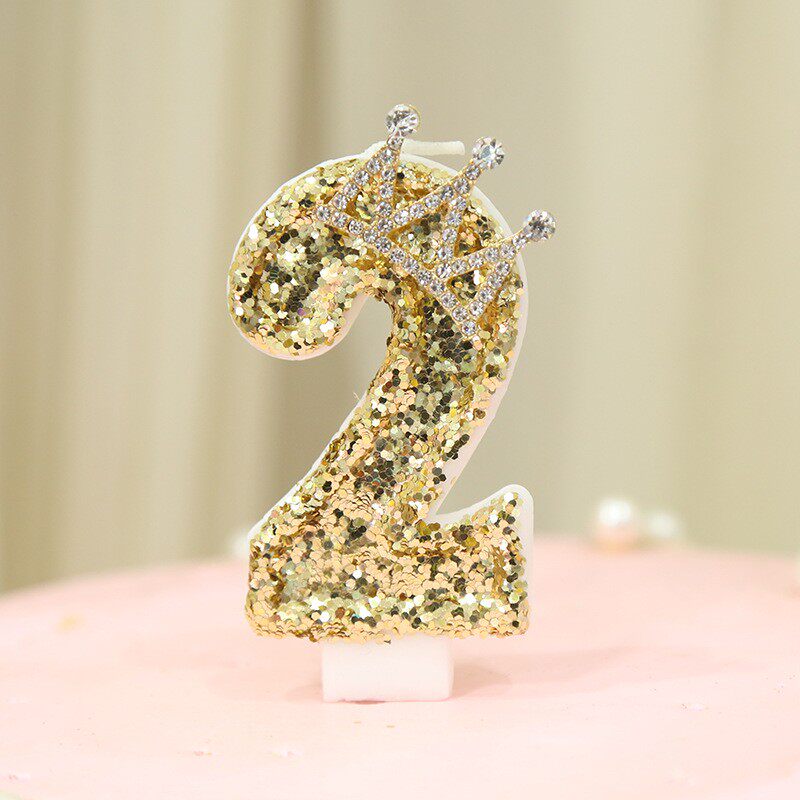 金粉皇冠数字生日蜡烛成人浪漫公主女孩创意ins烘焙蛋糕装饰装扮