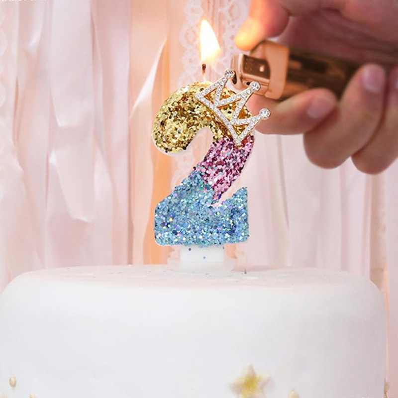 ins风渐变数字蜡烛儿童公主蜡烛