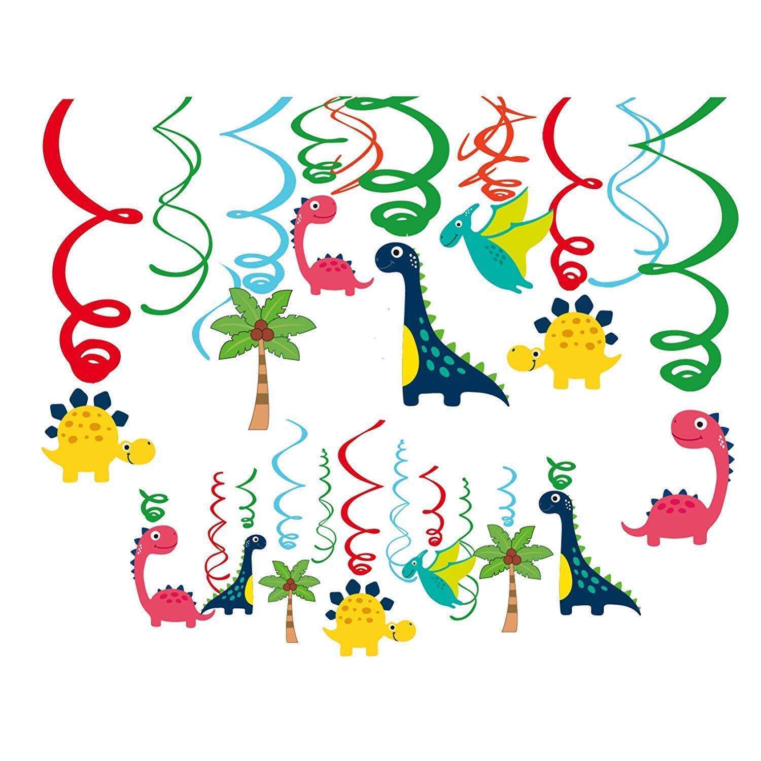 六一节日儿童恐龙主题生日派对装饰单螺旋挂饰 恐龙pvc螺旋挂饰品