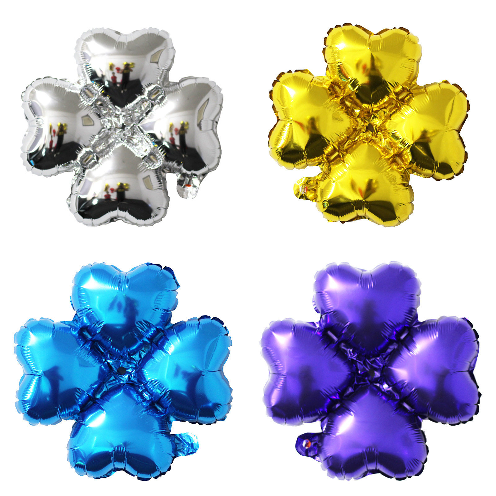 婚庆铝膜气球 四叶草气球 生日派对拱门装饰 心形四轮球气球