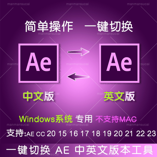 Win系统专用 2015 - 2023 AE中英文语言切换 ae软件界面语言 切换