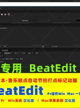 (d62)Pr脚本-pr BeatEdit Pr音乐鼓点自动节拍打点标记动画汉化版
