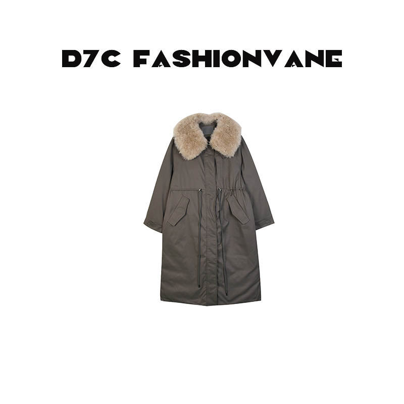 【XINMO买手店】冬季保暖收腰长款羊毛毛领羽绒服外套女C11232530