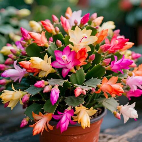 【重瓣彩虹蟹】4-5色蟹爪兰带花苞花苗盆栽四季多肉植物室内花卉