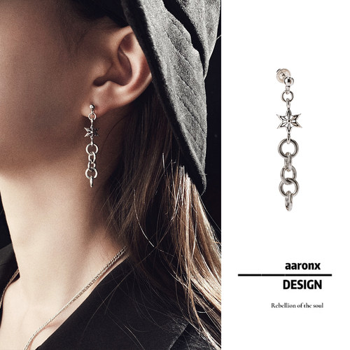 耳坠纯银纯银六芒星耳坠原创设计