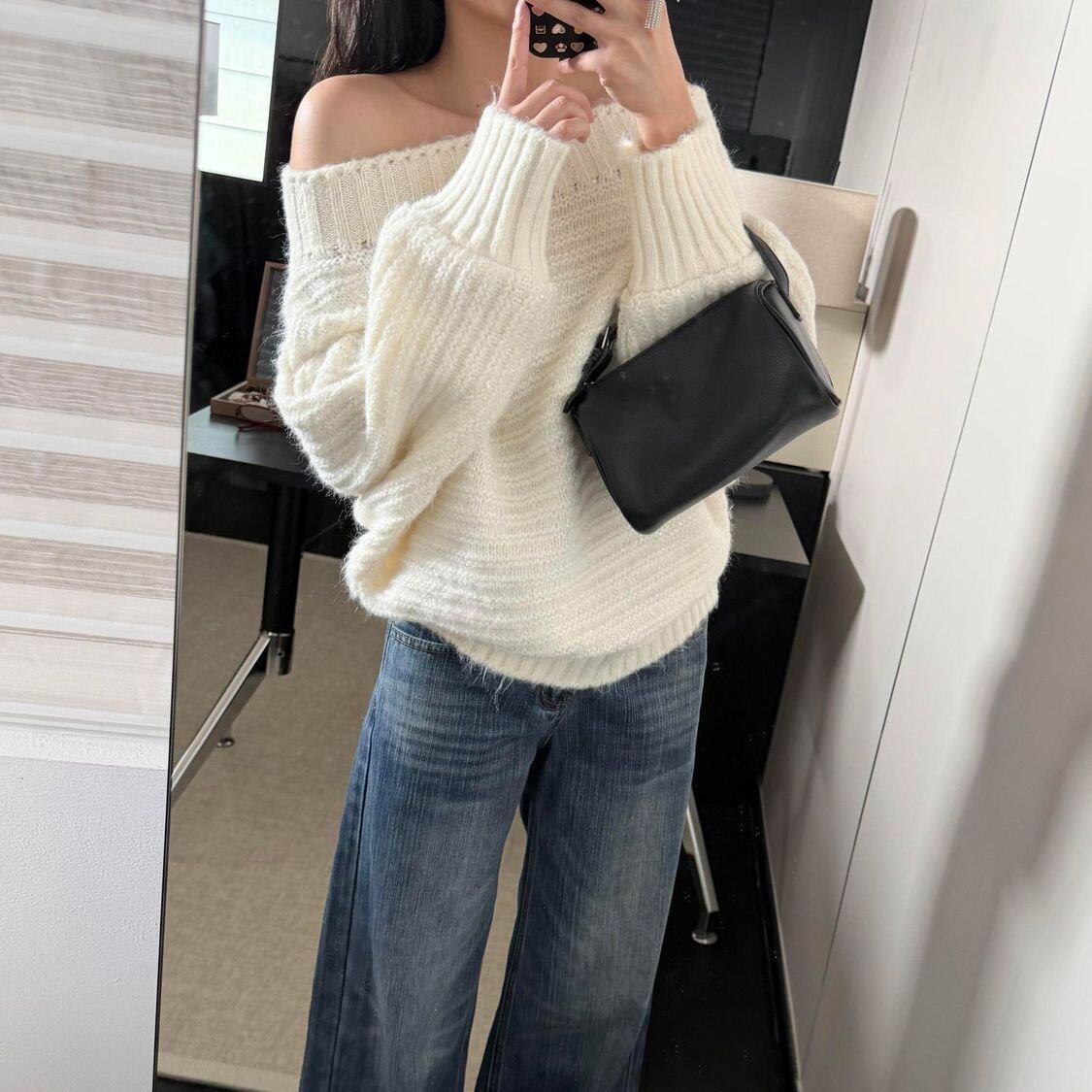 小个子复古蓝竹节纹阔腿牛仔裤女秋季新款低腰宽松显瘦垂感拖地裤