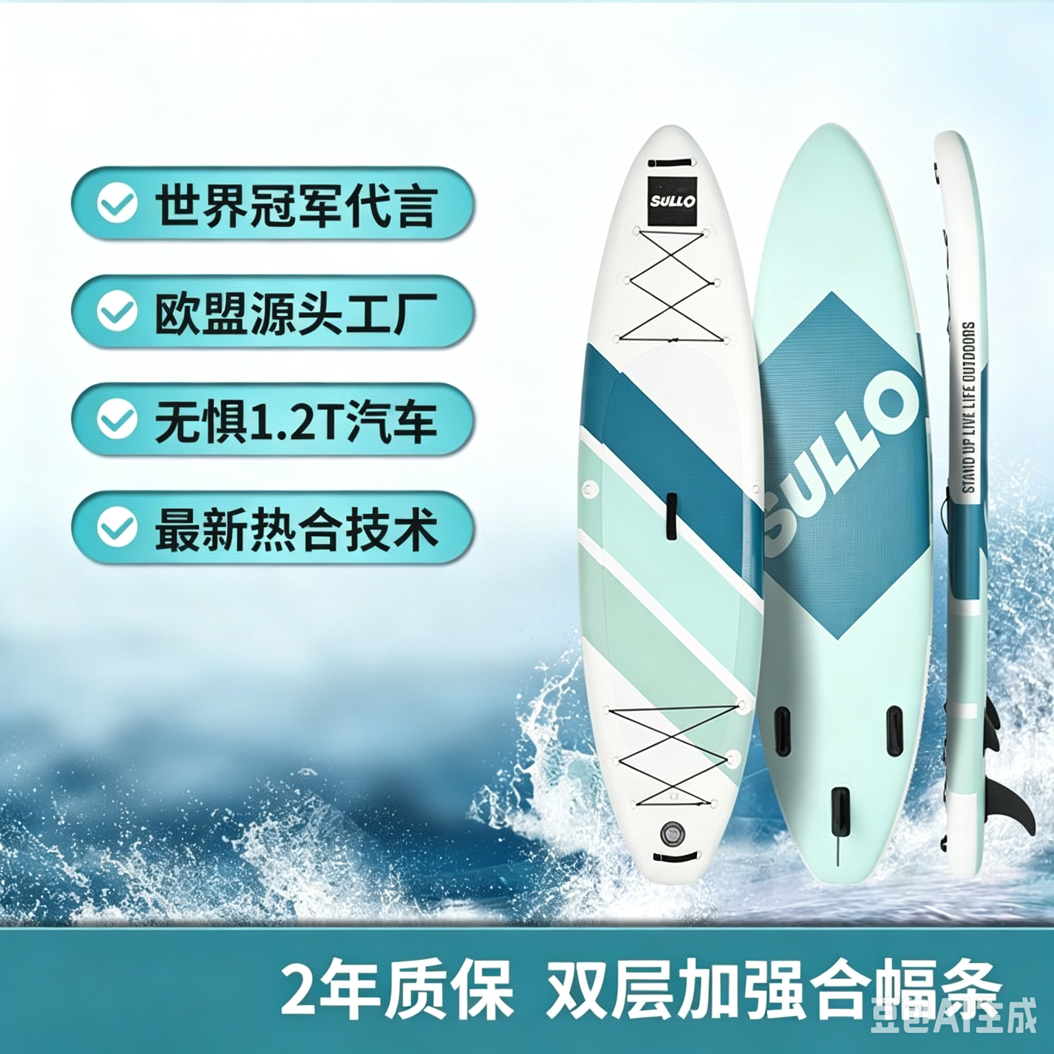 户外海上冲浪板pvc专业钓鱼成人浮板水上桨板sup充气电动路亚浆板