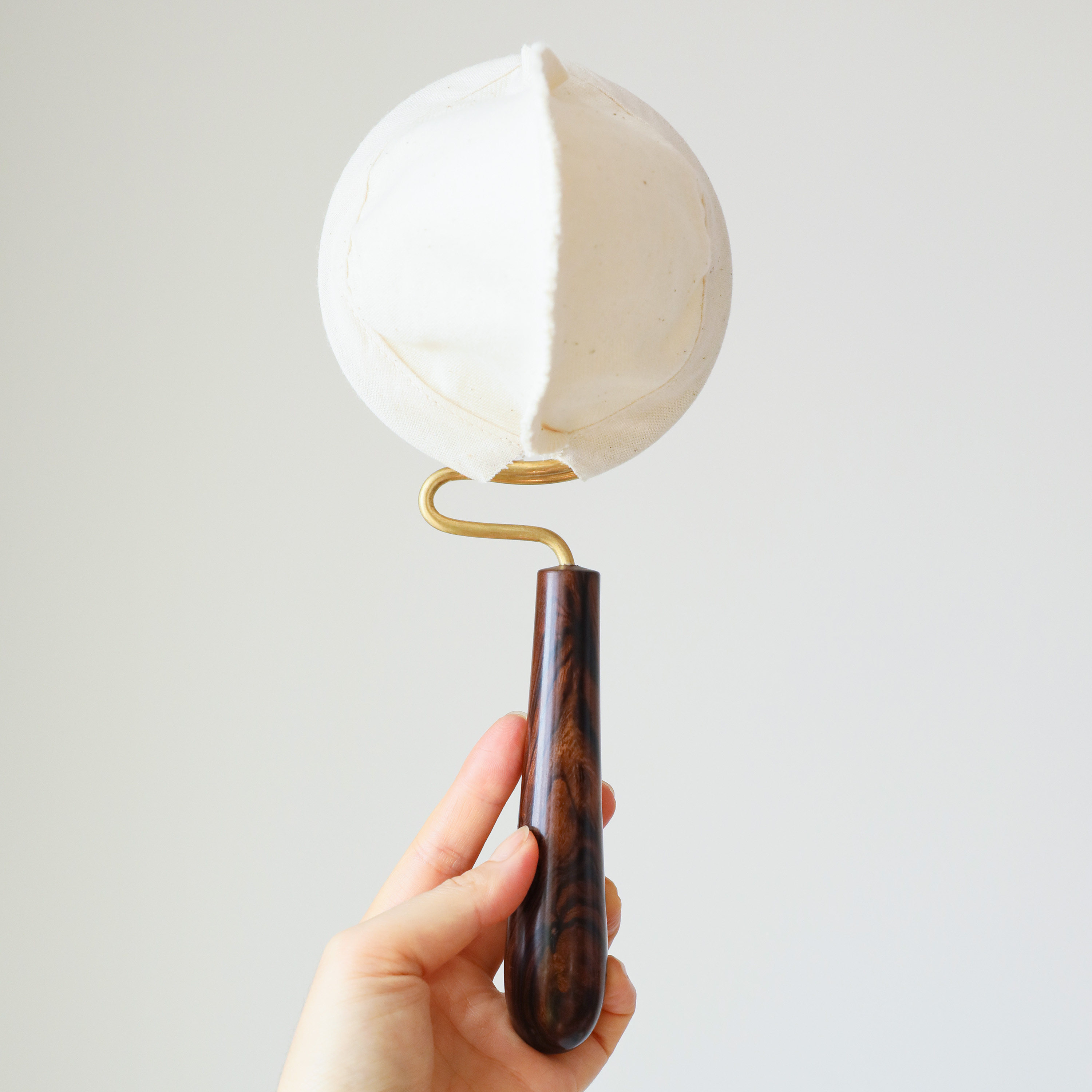 法兰绒滴漏式咖啡滤布手柄沙铁木手工制作