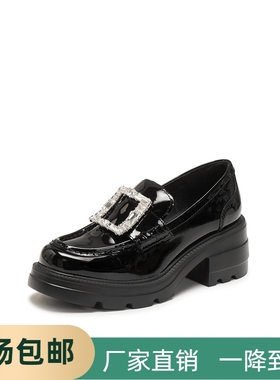 同款2026新款方糖爵士英伦风乐福鞋厚底黑色小皮鞋女单鞋EEZ07AA6