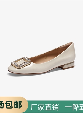 商场同款有钱钻方钻单鞋芭蕾风多色彩巨好看平底女单鞋TA54313-14