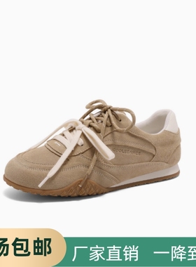 撤柜同款真皮女鞋2025年春款女休闲复古透气芭蕾风德训鞋子3QS21A