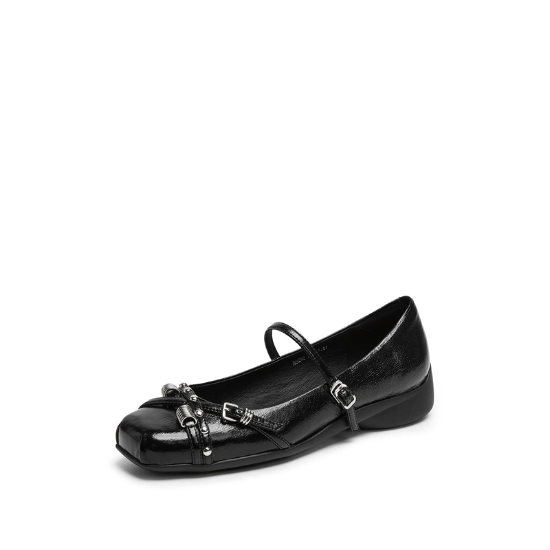 商场同款2025新款银圈芭蕾玛丽珍鞋浅口芭蕾舞鞋银色单鞋R9260CQ5