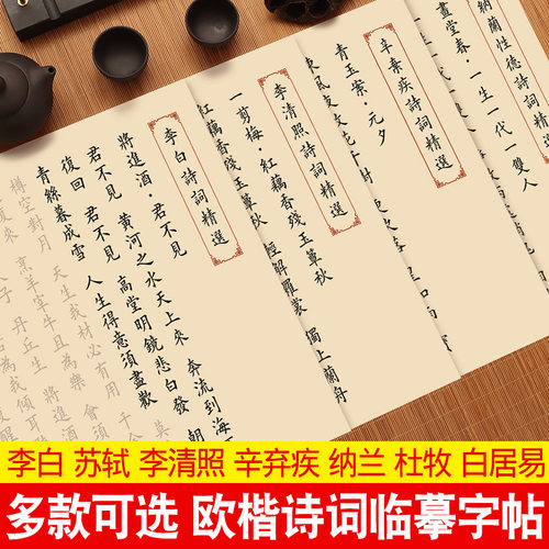 小楷临摹古诗词练字帖成人软笔
